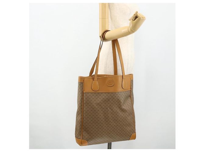 Gucci Borsa tote Micro GG Supreme in PVC beige e oro Auth 175743 D'oro - vista 23