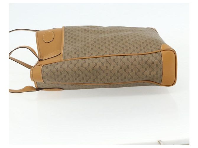 Gucci Borsa tote Micro GG Supreme in PVC beige e oro Auth 175743 D'oro - vista 3