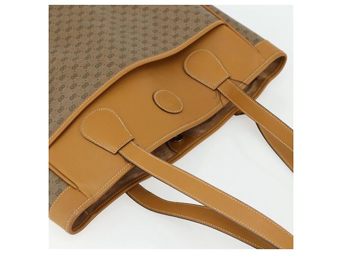 Gucci Borsa tote Micro GG Supreme in PVC beige e oro Auth 175743 D'oro - vista 6