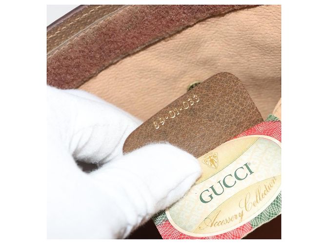 Borsa Sherry Line GG Supreme Web di GUCCI in PVC beige e oro 89 01 033 Auth yk20320 D'oro - vista 12