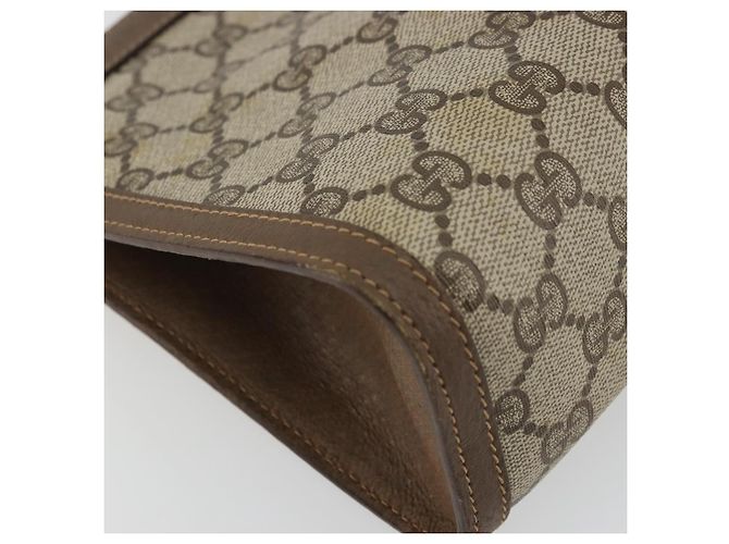 Borsa Sherry Line GG Supreme Web di GUCCI in PVC beige e oro 89 01 033 Auth yk20320 D'oro - vista 14