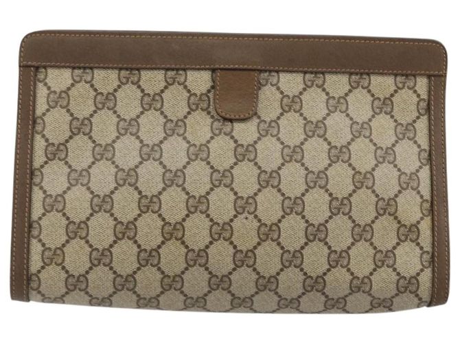 Borsa Sherry Line GG Supreme Web di GUCCI in PVC beige e oro 89 01 033 Auth yk20320 D'oro - vista 2