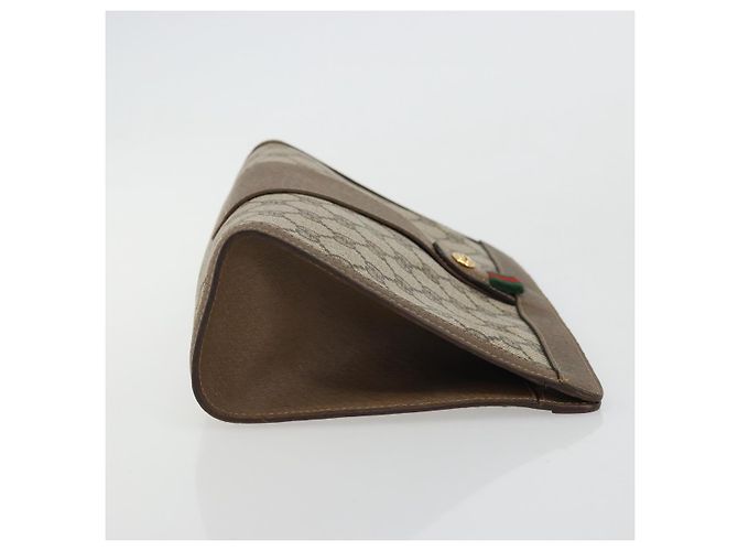 Borsa Sherry Line GG Supreme Web di GUCCI in PVC beige e oro 89 01 033 Auth yk20320 D'oro - vista 3