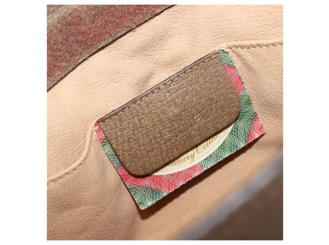 Borsa Sherry Line GG Supreme Web di GUCCI in PVC beige e oro 89 01 033 Auth yk20320 D'oro - vista 9