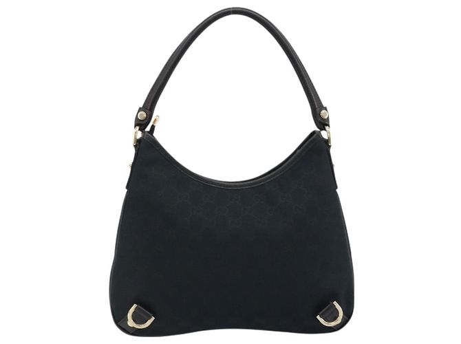 Borsa a Spalla Gucci Abbey GG in Tela Nera e Oro 130738 Auth yk20293SAV Nero D'oro - vista 2