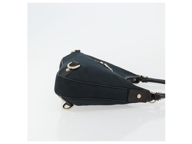Borsa a Spalla Gucci Abbey GG in Tela Nera e Oro 130738 Auth yk20293SAV Nero D'oro - vista 3