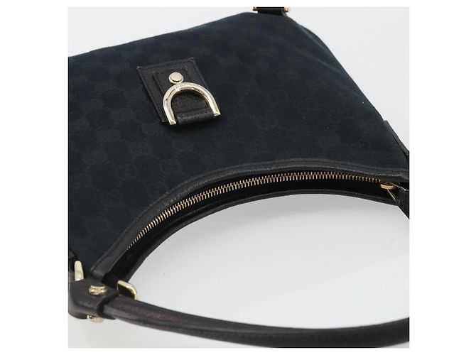 Borsa a Spalla Gucci Abbey GG in Tela Nera e Oro 130738 Auth yk20293SAV Nero D'oro - vista 6