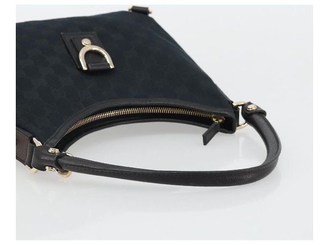 Borsa a Spalla Gucci Abbey GG in Tela Nera e Oro 130738 Auth yk20293SAV Nero D'oro - vista 7