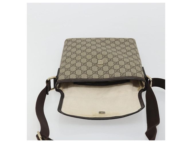 Gucci Bolsa de Ombro GG Supreme PVC Bege Ouro Auth 175441 Dourado - vista 10