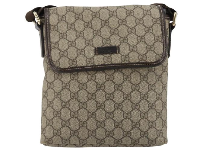 Gucci Bolsa de Ombro GG Supreme PVC Bege Ouro Auth 175441 Dourado - vista 13