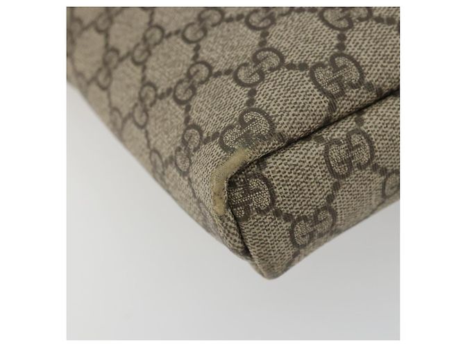 Gucci Bolsa de Ombro GG Supreme PVC Bege Ouro Auth 175441 Dourado - vista 14