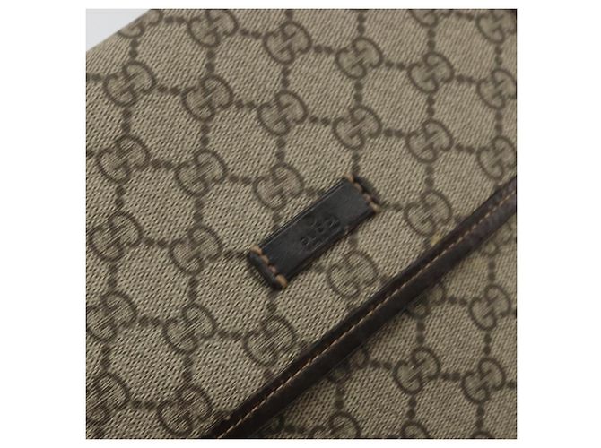 Gucci Bolsa de Ombro GG Supreme PVC Bege Ouro Auth 175441 Dourado - vista 17