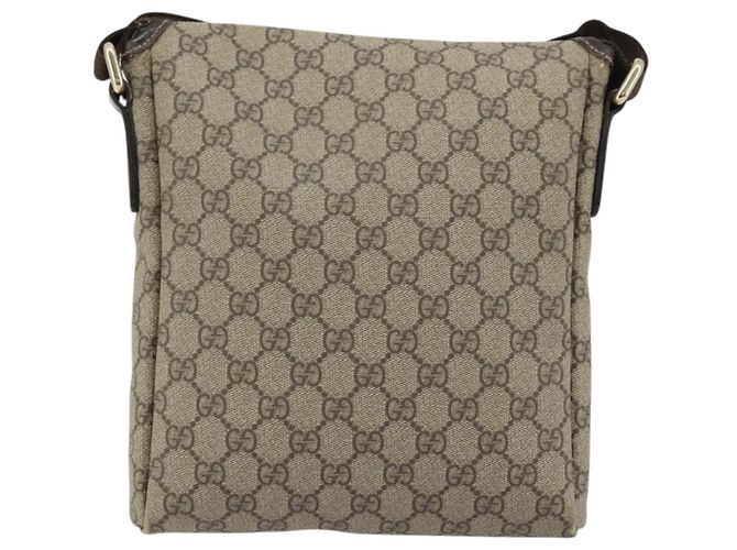 Gucci Bolsa de Ombro GG Supreme PVC Bege Ouro Auth 175441 Dourado - vista 2