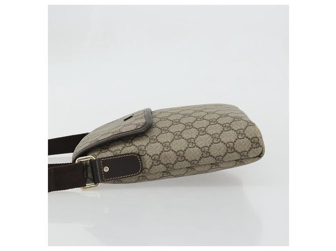 Gucci Bolsa de Ombro GG Supreme PVC Bege Ouro Auth 175441 Dourado - vista 4