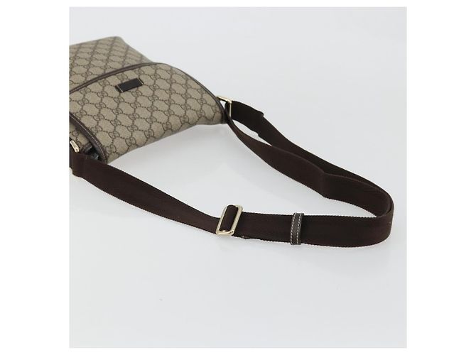 Gucci Bolsa de Ombro GG Supreme PVC Bege Ouro Auth 175441 Dourado - vista 7