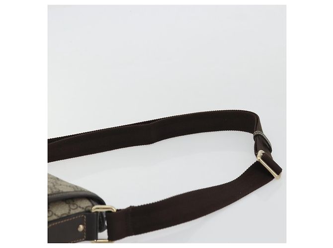 Gucci Bolsa de Ombro GG Supreme PVC Bege Ouro Auth 175441 Dourado - vista 8