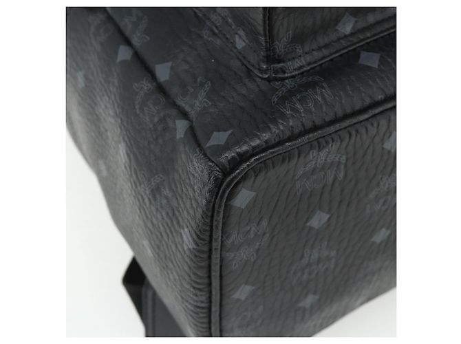 MCM Vicetos Logogram Zaino PVC Nero Argento Auth ka3959A - vista 16
