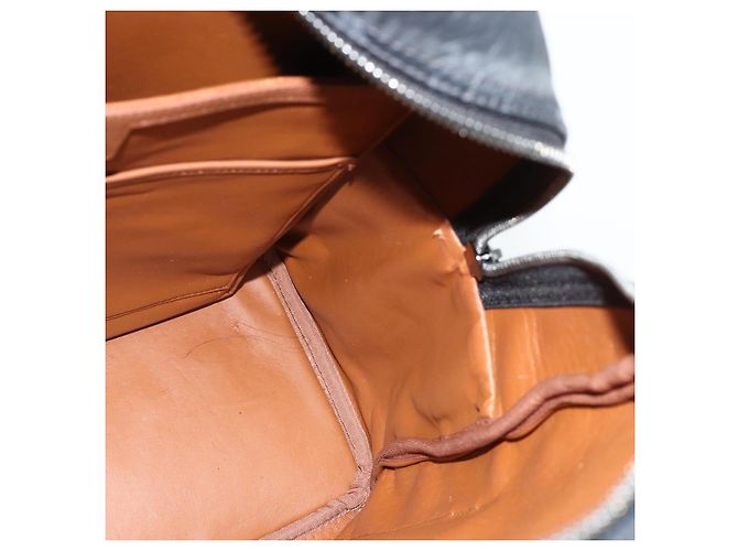 MCM Vicetos Logogram Zaino PVC Nero Argento Auth ka3959A - vista 20