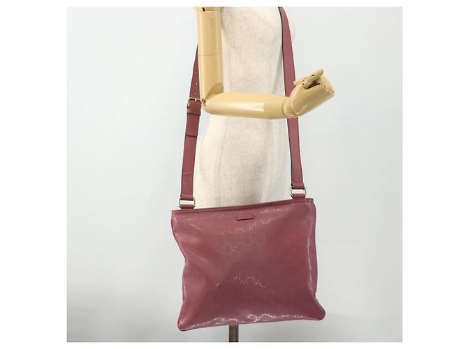 Borsa a Spalla GUCCI GG Implementation PVC Rosa Oro 201446 Auth ka3984 D'oro - vista 24