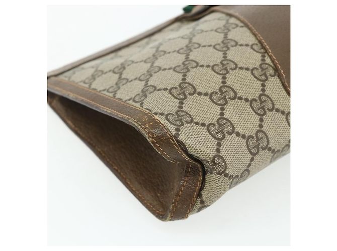 GUCCI GG Supreme Web Sherry Line Clutch Bag PVC Beige 89 01 033 Auth ti3825 - vista 14