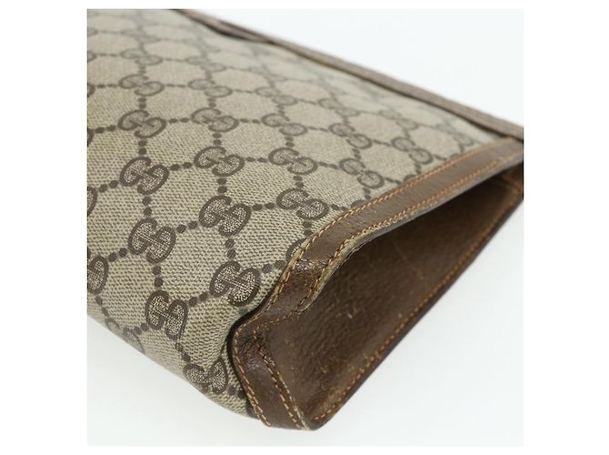 GUCCI GG Supreme Web Sherry Line Clutch Bag PVC Beige 89 01 033 Auth ti3825 - vista 15