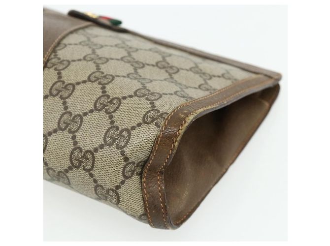 GUCCI GG Supreme Web Sherry Line Clutch Bag PVC Beige 89 01 033 Auth ti3825 - vista 7