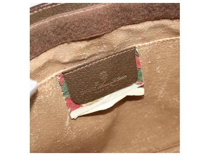 GUCCI GG Supreme Web Sherry Line Clutch Bag PVC Beige 89 01 033 Auth ti3825 - vista 9