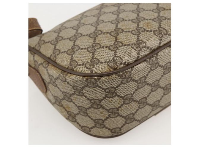 Gucci Borsa GG Supreme Web Sherry Line in PVC beige e oro 56 02 032 Auth YKZ1559 D'oro - vista 17