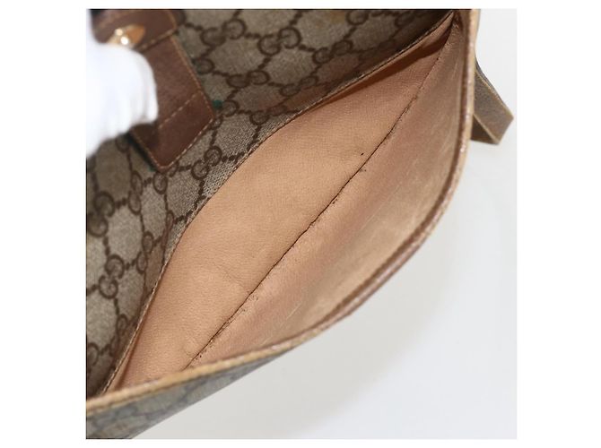 Gucci Borsa GG Supreme Web Sherry Line in PVC beige e oro 56 02 032 Auth YKZ1559 D'oro - vista 23