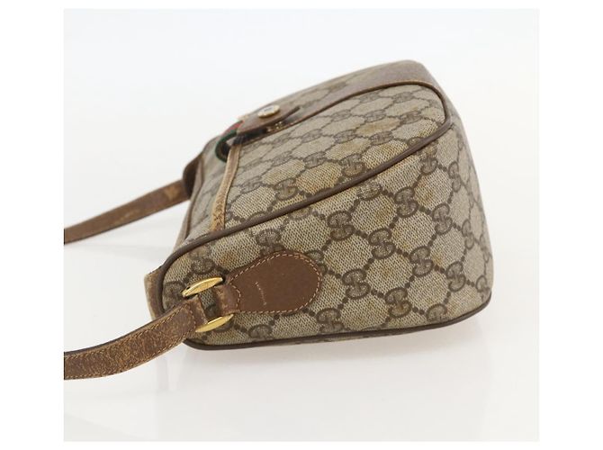 Gucci Borsa GG Supreme Web Sherry Line in PVC beige e oro 56 02 032 Auth YKZ1559 D'oro - vista 3