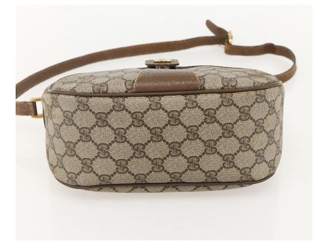 Gucci Borsa GG Supreme Web Sherry Line in PVC beige e oro 56 02 032 Auth YKZ1559 D'oro - vista 5