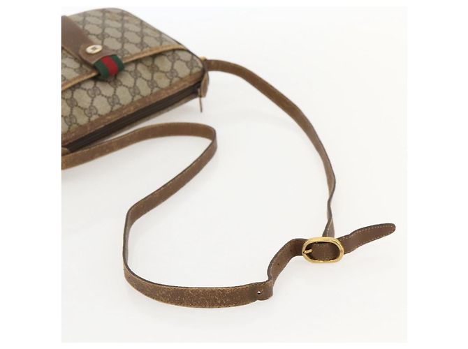 Gucci Borsa GG Supreme Web Sherry Line in PVC beige e oro 56 02 032 Auth YKZ1559 D'oro - vista 7