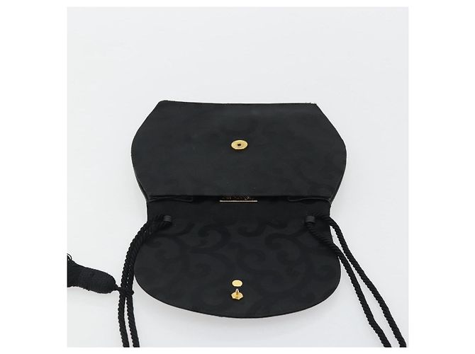 Saint Laurent Borsa a Spalla in Nylon Nero Oro Auth 175161 D'oro - vista 11
