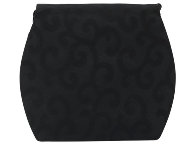 Saint Laurent Borsa a Spalla in Nylon Nero Oro Auth 175161 D'oro - vista 2