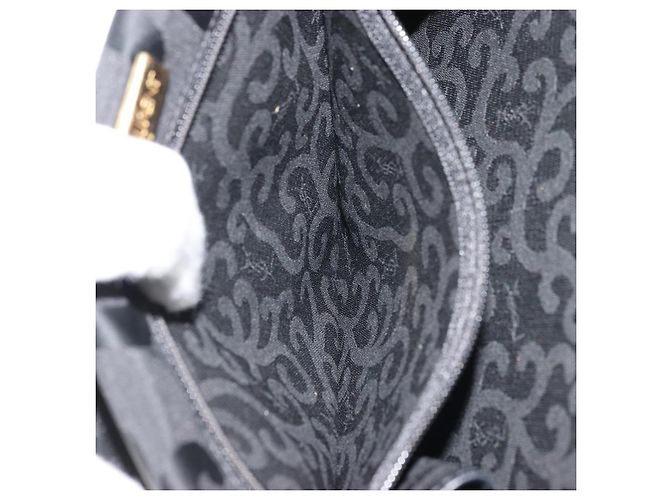Saint Laurent Borsa a Spalla in Nylon Nero Oro Auth 175161 D'oro - vista 22