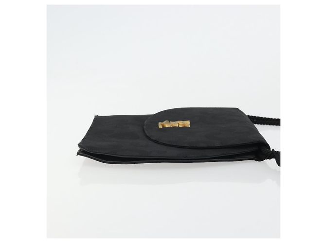 Saint Laurent Borsa a Spalla in Nylon Nero Oro Auth 175161 D'oro - vista 3