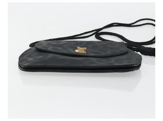 Saint Laurent Borsa a Spalla in Nylon Nero Oro Auth 175161 D'oro - vista 5
