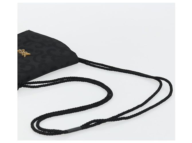 Saint Laurent Borsa a Spalla in Nylon Nero Oro Auth 175161 D'oro - vista 7