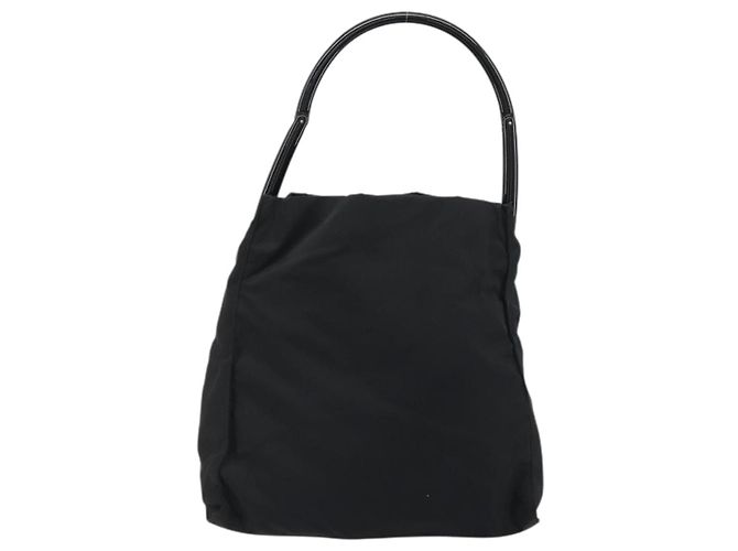 PRADA Borsa a mano in nylon nero argento Auth 175323 - vista 13