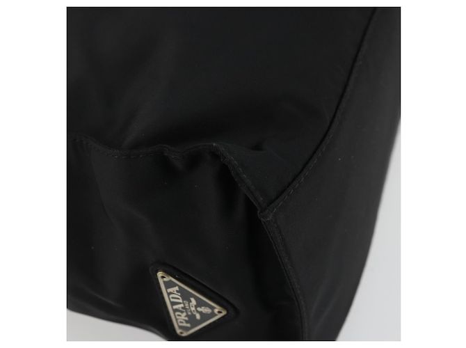 PRADA Borsa a mano in nylon nero argento Auth 175323 - vista 14
