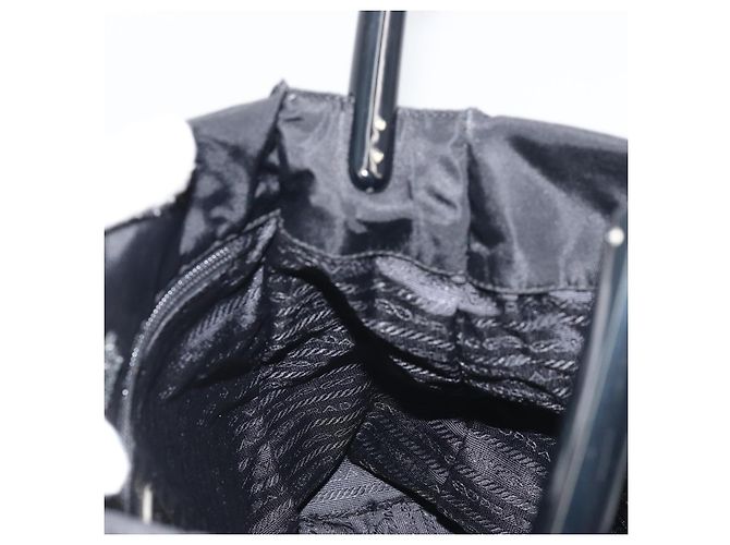 PRADA Borsa a mano in nylon nero argento Auth 175323 - vista 18
