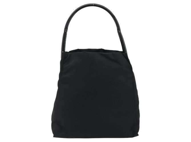 PRADA Borsa a mano in nylon nero argento Auth 175323 - vista 2