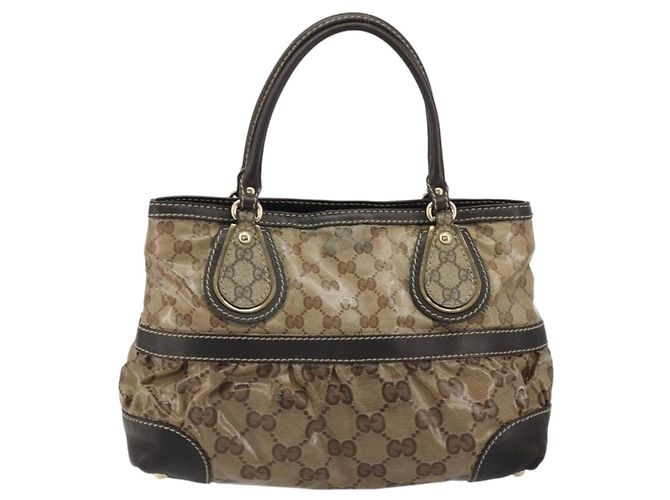 Borsa a Mano GG Crystal Gucci Beige Oro 223964 Auth kk656 D'oro - vista 13