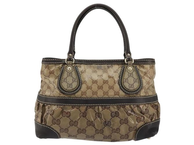 Borsa a Mano GG Crystal Gucci Beige Oro 223964 Auth kk656 D'oro - vista 2