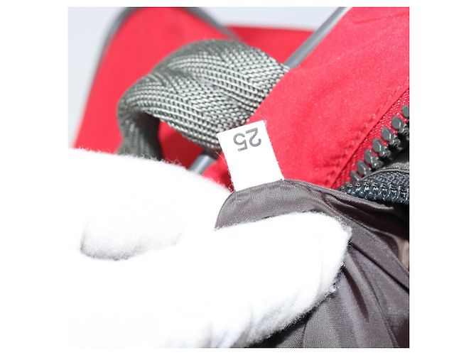 PRADA Bolsa esportiva de nylon vermelha prata Auth 176606 Vermelho - vista 12