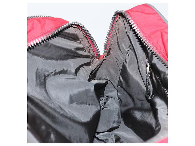 PRADA Bolsa esportiva de nylon vermelha prata Auth 176606 Vermelho - vista 20