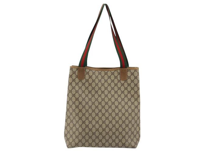 Borsa Sherry Line GG Supreme Web di GUCCI in PVC beige, rosso e verde 89 02 003 Auth 175745 - vista 2