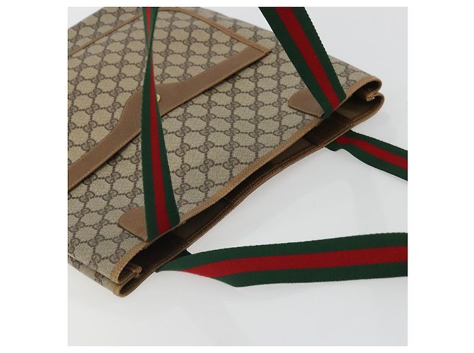 Borsa Sherry Line GG Supreme Web di GUCCI in PVC beige, rosso e verde 89 02 003 Auth 175745 - vista 6