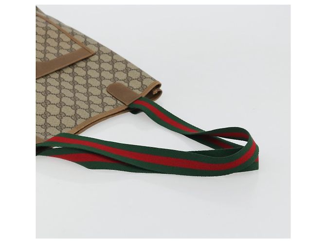 Borsa Sherry Line GG Supreme Web di GUCCI in PVC beige, rosso e verde 89 02 003 Auth 175745 - vista 7