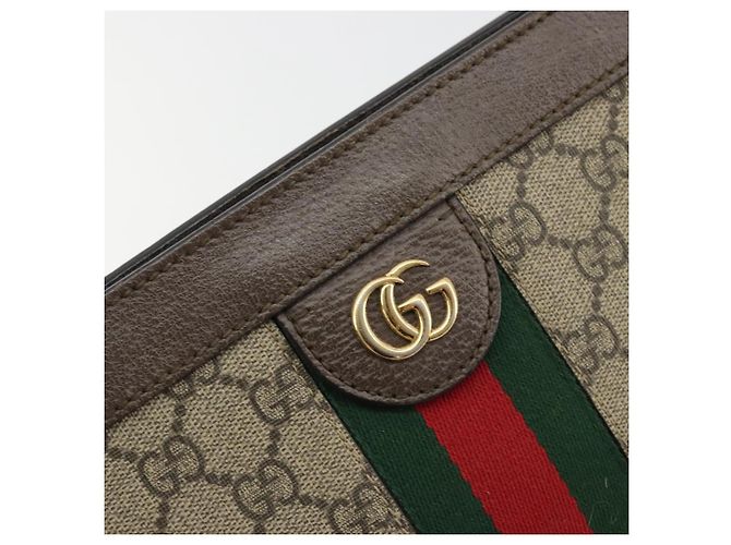 GUCCI GG Supreme Borsa a Catena Sherry Line PVC Beige Oro 503877 Auth mr1659 - vista 17